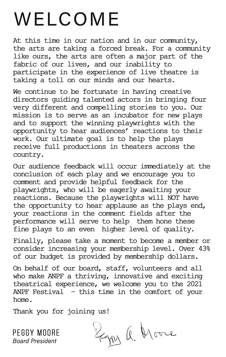 ANPF 2021 02 Playbill Welcome Letter Peggy