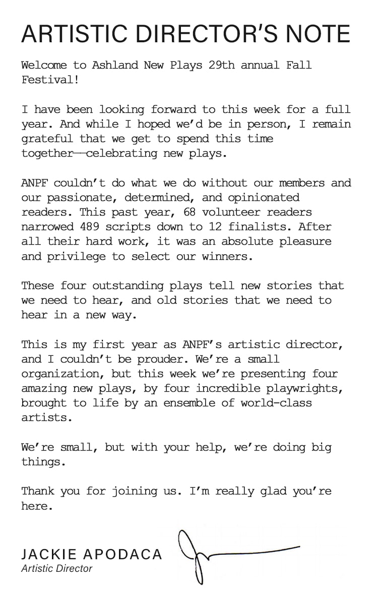 ANPF 2021 03 Playbill Welcome Letter Jackie