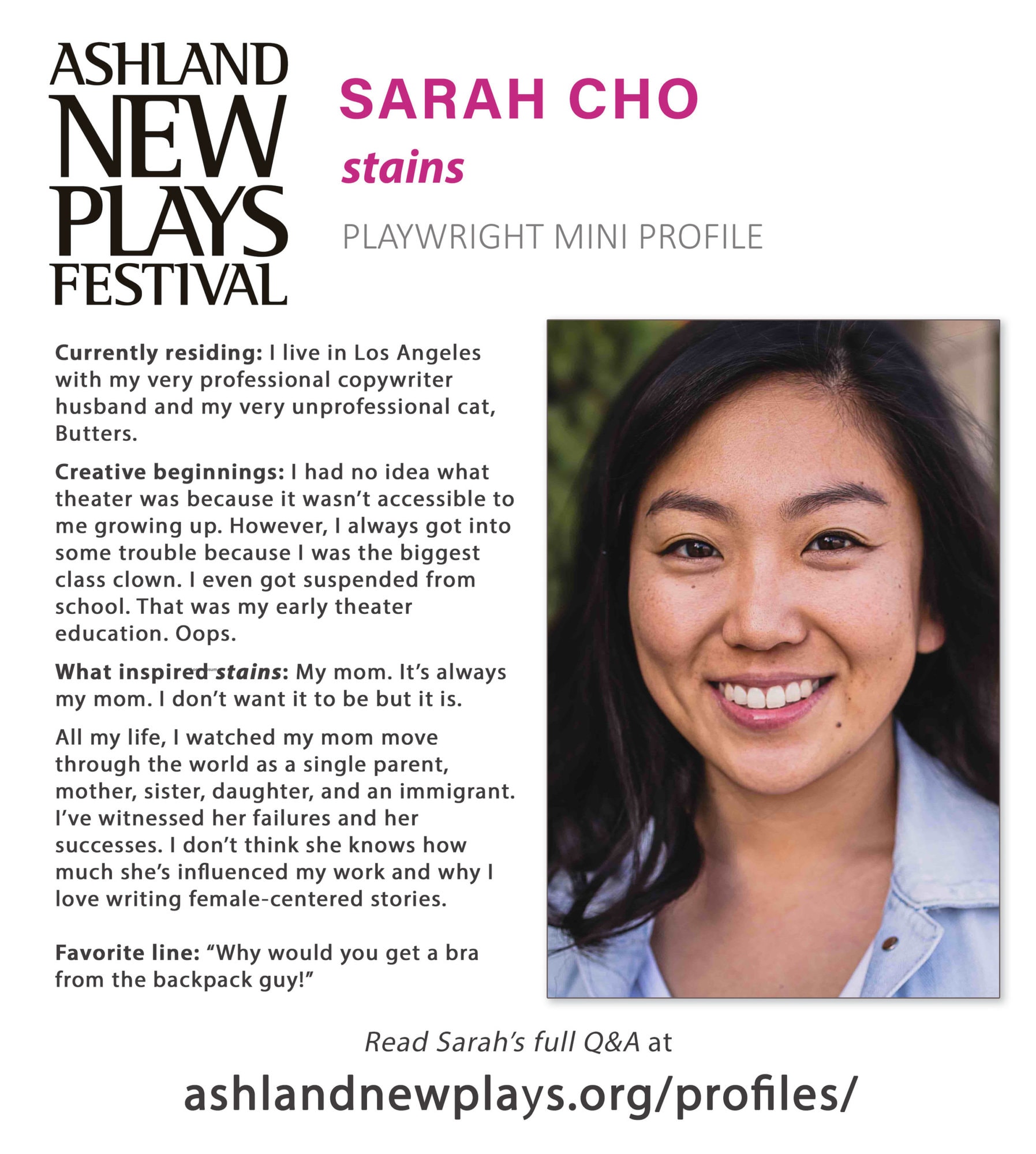 Sarah Cho Mini Profile